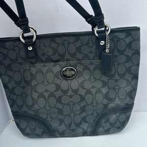 Coach black and gray medium purse